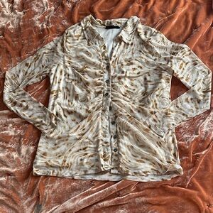 Women’s Jane + Delancey Beige and Brown Zebra Blouse